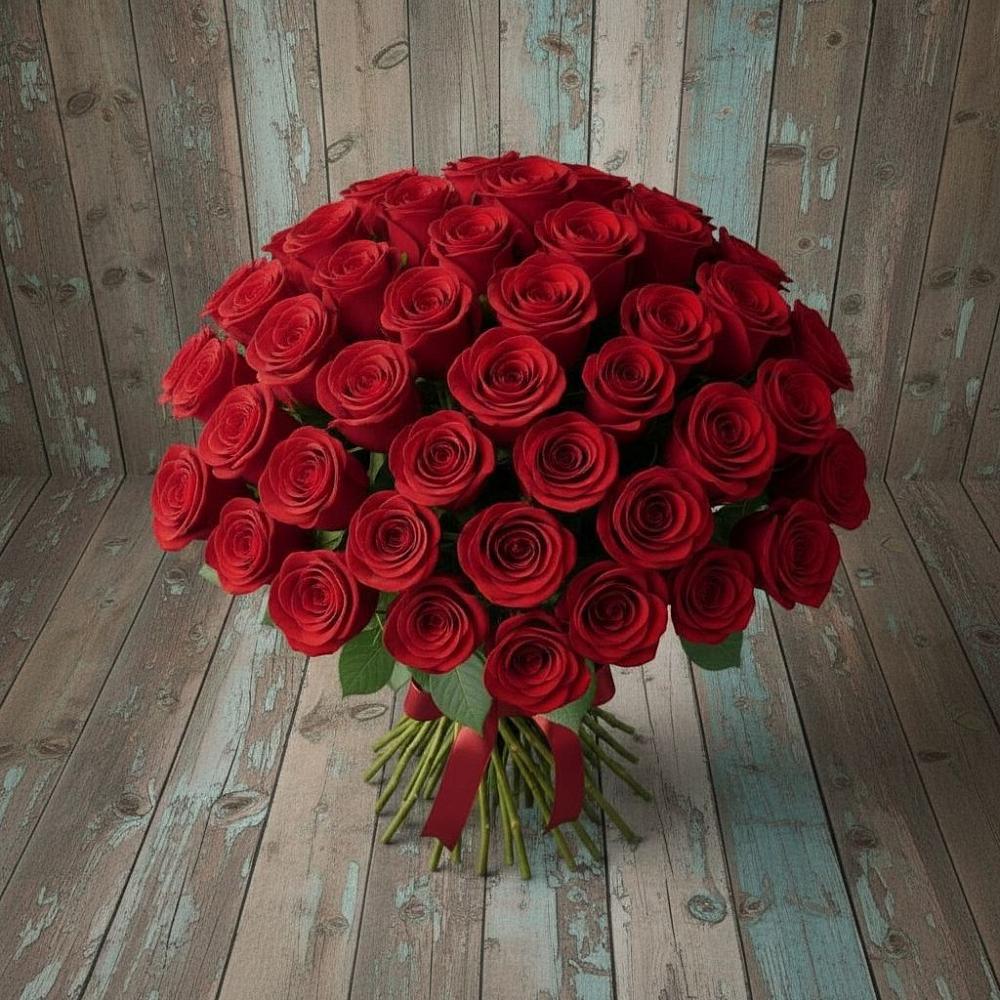 Букет 55 Красных роз Фридом в Элисте