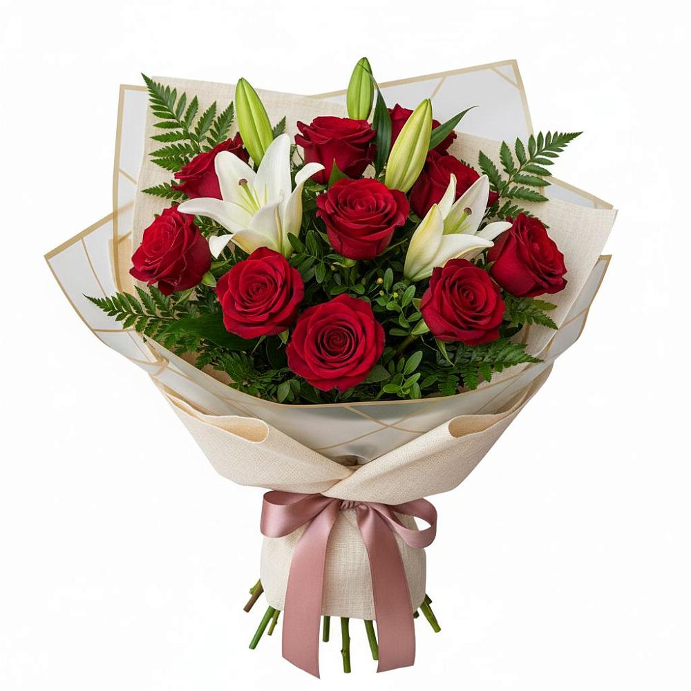 Букет цветов из: Лилии и Розы в Элисте