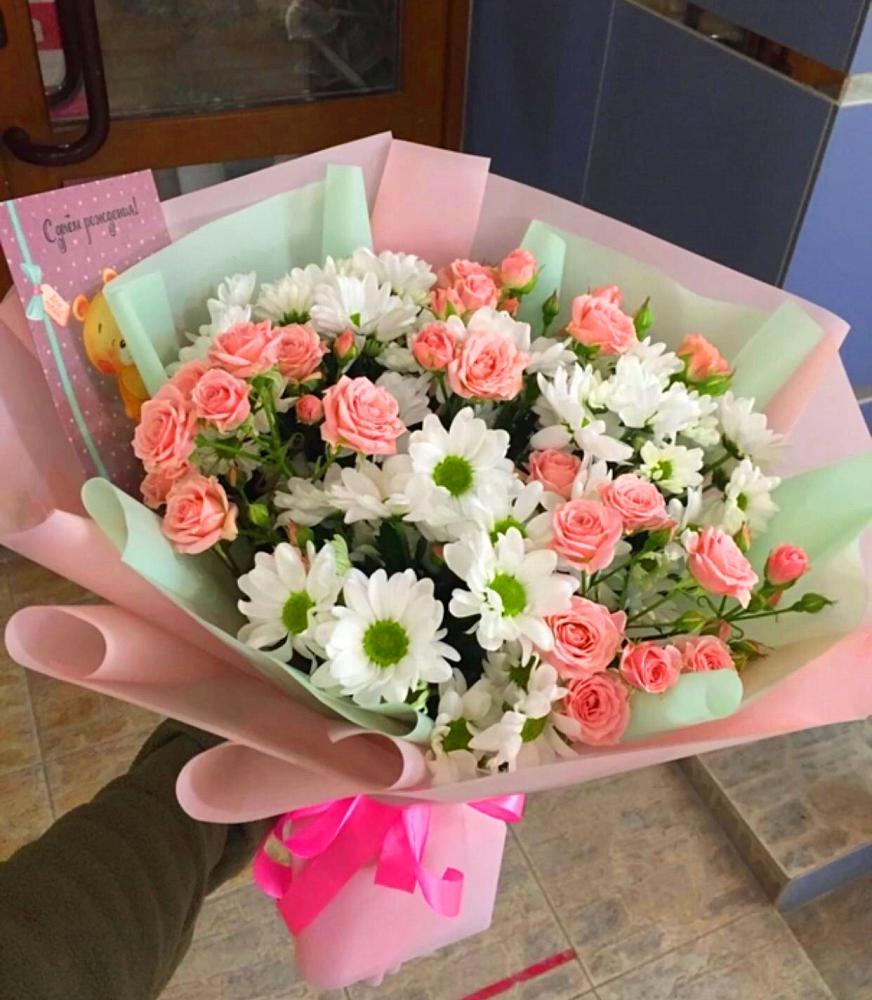 Букет цветов из: Розы и Хризантемы в Элисте