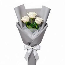 Букет 3 белые розы #REPLACE_PRED# Элисте