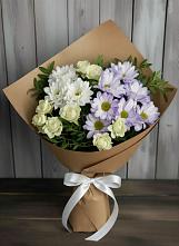 Букет цветов из:  Хризантемы и Розы в Элисте