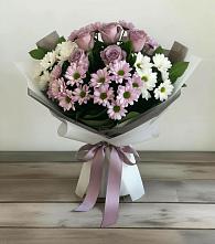 Букет цветов из:  Хризантемы и Розы #REPLACE_PRED# Элисте