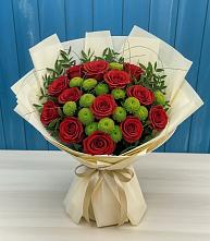 Букет цветов из:  Розы и Хризантемы #REPLACE_PRED# Элисте