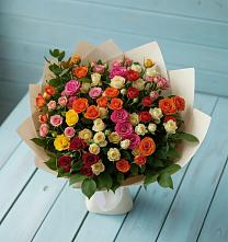 Букет Микс из разноцветных кустовых роз #REPLACE_PRED# Элисте